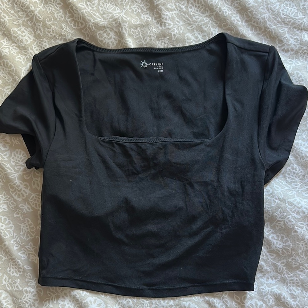 Aerie Black Crop Top